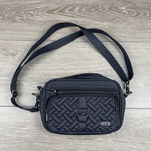 Lug Carousel Crossbody Travel Bag Black 9"x5.5"